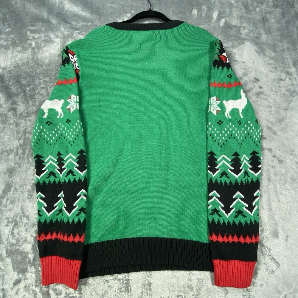 Ugly Christmas Sweater Mens Large Alpaca Llama Blizzard Xmas All Over Print AOP - Picture 7 of 8